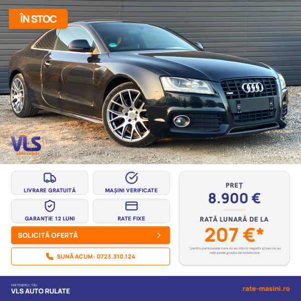 Audi A5 3.0 V6 TDI Quattro 240CP/TRANSPORT GRATUIT/GARANTIE 12 LUNI/Rate Avans 0 Doar Cu Buletin