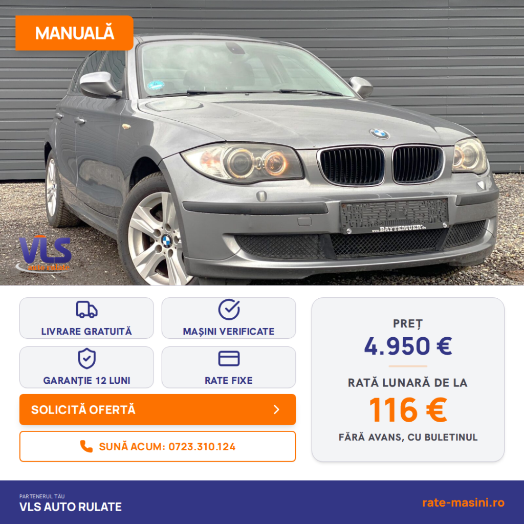 BMW Seria 1 2.0d 143CP/TRANSPORT GRATUIT/GARANTIE 12 LUNI/Rate Avans 0 Doar Cu Buletin