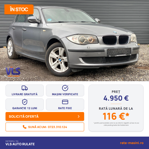 BMW Seria 1 2.0d 143CP/TRANSPORT GRATUIT/GARANTIE 12 LUNI/Rate Avans 0 Doar Cu Buletin