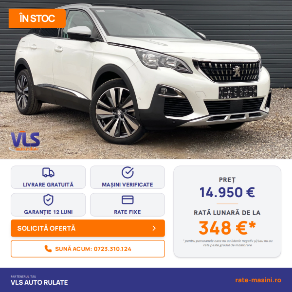 Peugeot 3008 - 1.2 Allure/TRANSPORT GRATUIT/GARANTIE 12 LUNI/Rate Avans 0 Doar Cu Buletin