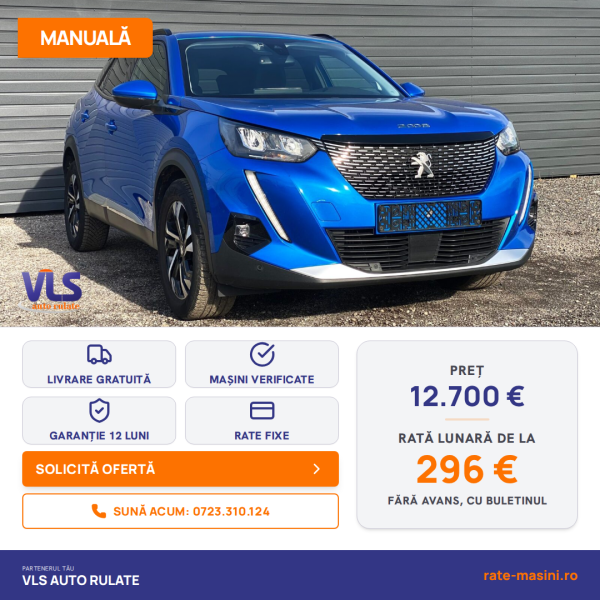Peugeot 2008 1.2 PT B.L. Allure/TRANSPORT GRATUIT/GARANTIE 12 LUNI/Rate Avans 0 Doar Cu Buletin