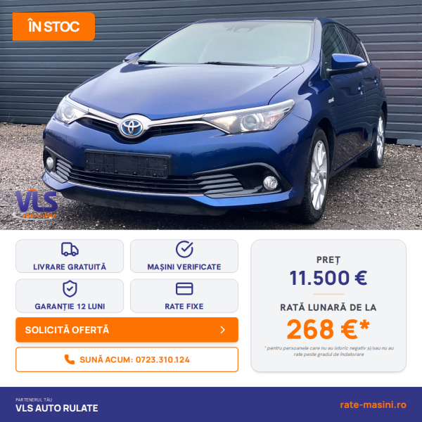 Toyota Auris Hybride 136H Design/TRANSPORT GRATUIT/GARANTIE 12 LUNI/Rate Avans 0 Doar Cu Buletin
