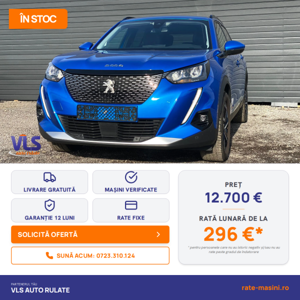 Peugeot 2008 1.2 PT B.L. Allure/TRANSPORT GRATUIT/GARANTIE 12 LUNI/Rate Avans 0 Doar Cu Buletin