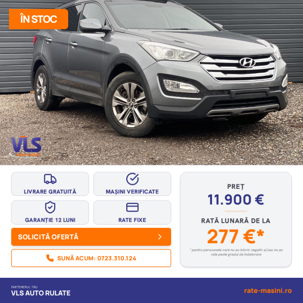 Hyundai Santa Fe 2.2CRDI 197CP/TRANSPORT GRATUIT/GARANTIE 12 LUNI/Rate Avans 0 Doar Cu Buletin