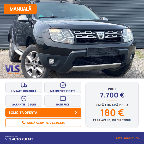 Dacia Duster Prestige 1.5 DCI 110CP/Transport Gratuit/Garantie 12 Luni/Rate Avans 0 Doar Cu Buletin