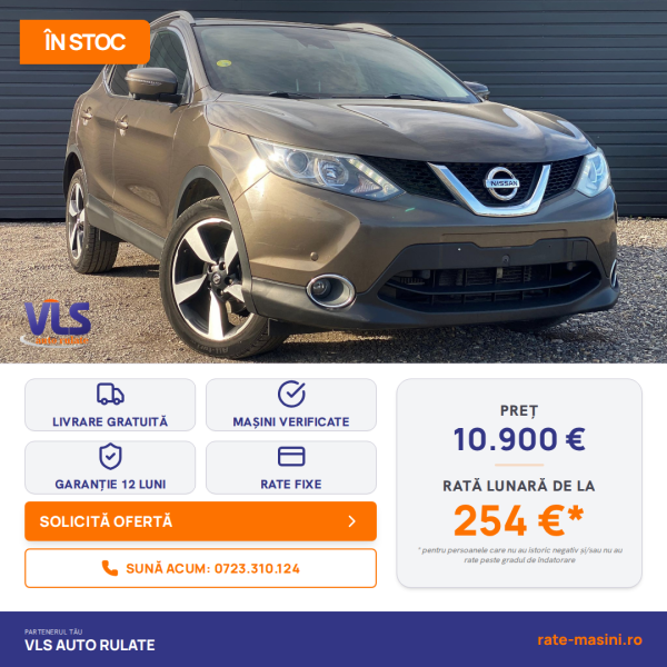 Nissan Qashqai 1.6dci 130CP/Transport Gratuit/Garantie 12 Luni/Rate Avans 0 Doar Cu Buletin