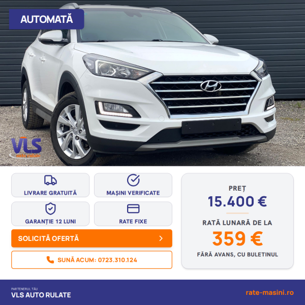 Hyundai Tucson 1.6 CRDI 136CP /4x4/Transport Gratuit/Garantie 12 Luni/Rate Avans 0 Doar Cu Buletin