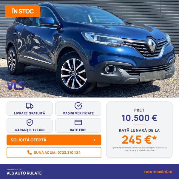 Renault Kadjar 1.5dci 110CP/Transport Gratuit/Garantie 12 Luni/Rate Avans 0 Doar Cu Buletin