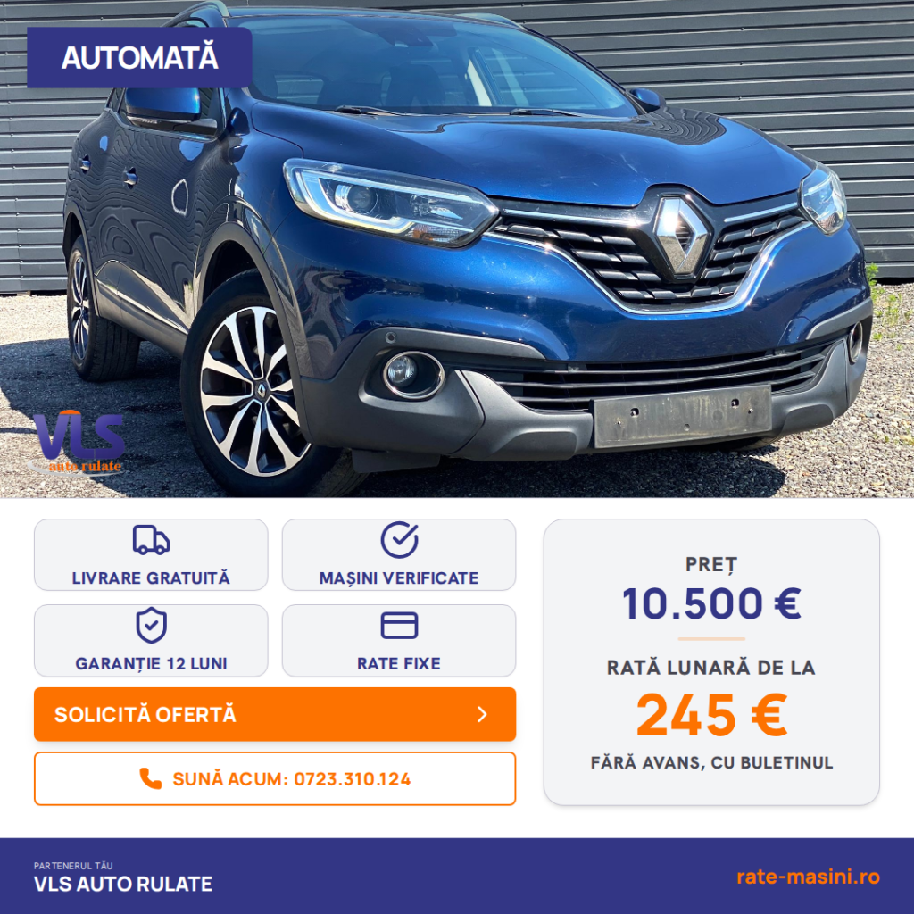 Renault Kadjar 1.5dci 110CP/Transport Gratuit/Garantie 12 Luni/Rate Avans 0 Doar Cu Buletin