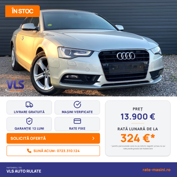 Audi A5 Sportback 2.0TDI 190CP/Transport Gratuit/Garantie 12 Luni/Rate Avans 0 Doar Cu Buletin