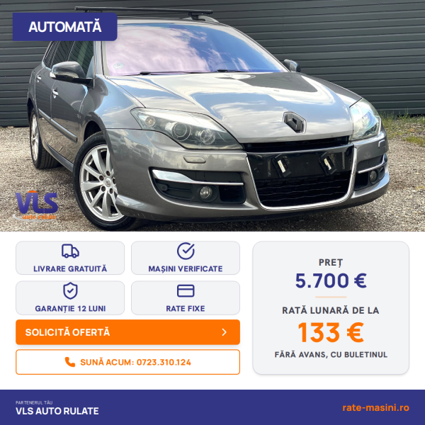 Renault Laguna 2.0dci GT 173CP/Transport Gratuit/Garantie 12 Luni/Rate Avans 0 Doar Cu Buletin