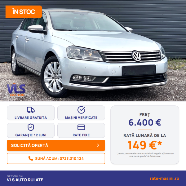 Volkswagen Passat 1.6 tdi 105CP/Transport Gratuit/Garantie 12 Luni/Rate Avans 0 Doar Cu Buletin