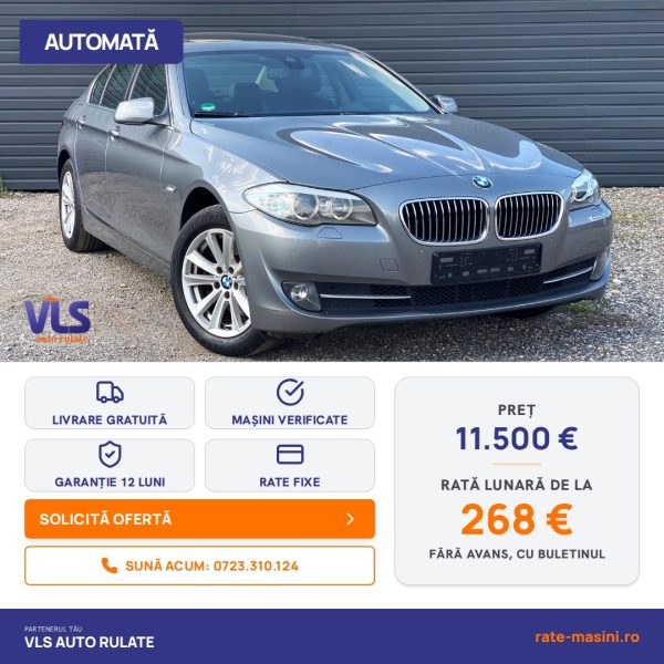 BMW 520D 185CP/Transport Gratuit/Garantie 12 Luni/Rate Avans 0 Doar Cu Buletin