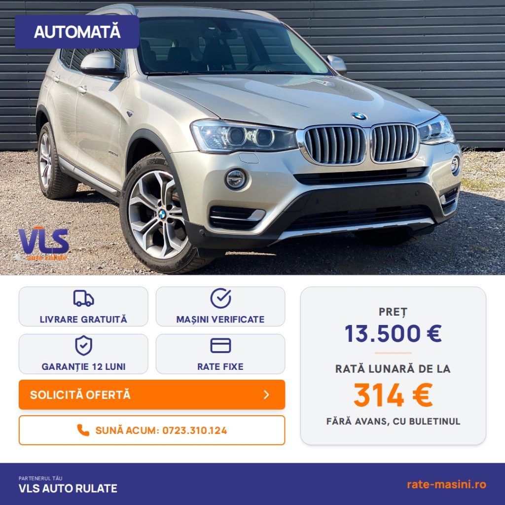BMW X3 2.0D 190CP Xline/Transport Gratuit/Garantie 12 Luni/Rate Avans 0 Doar Cu Buletin