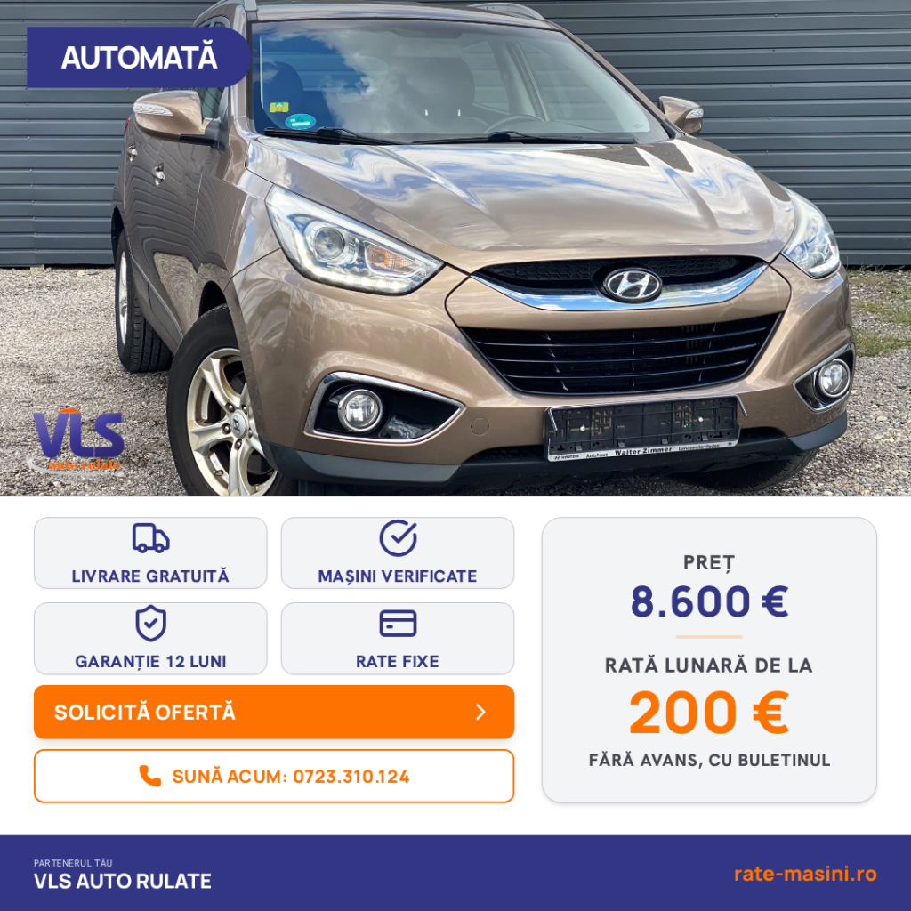 Hyundai ix35 2.0CRDI 136CP/4×4/Transport Gratuit/Garantie 12 Luni/Rate Avans 0 Doar Cu Buletin