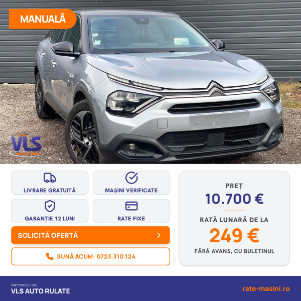 Citroen C4 1.5HDI 110CP/Garantie 12 Luni/Rate Avans 0 Doar Cu Buletin