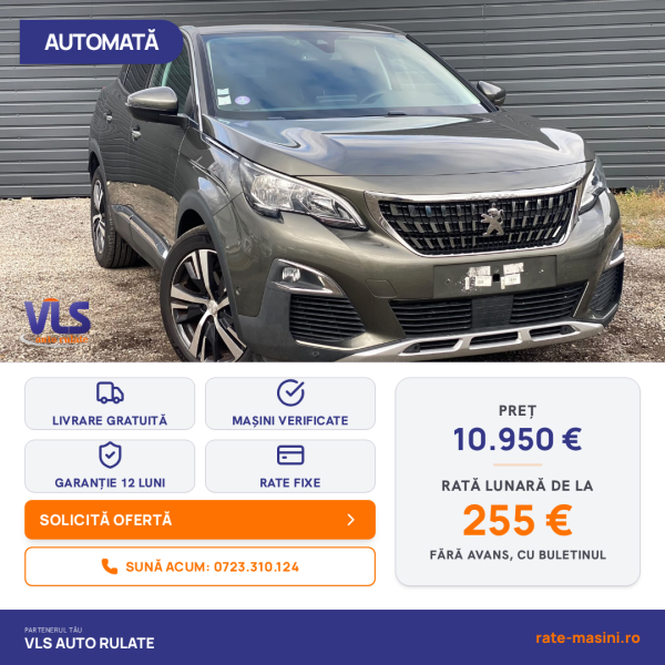 Peugeot 3008 1.2i 130CP/Garantie 12 Luni/Rate Avans 0 Doar Cu Buletin